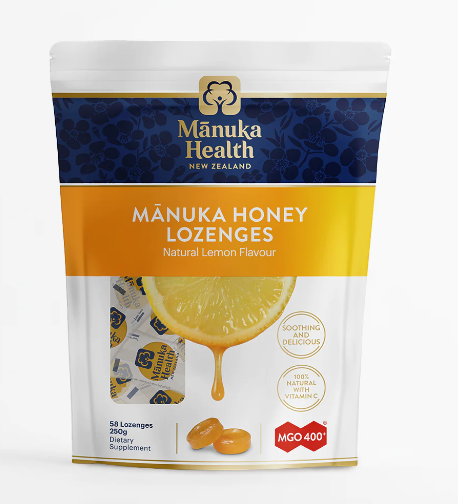 Manuka health honey Lemon lozenges mgo400 250g 蜜纽康柠檬蜂蜜糖250g【保质期2029/07】